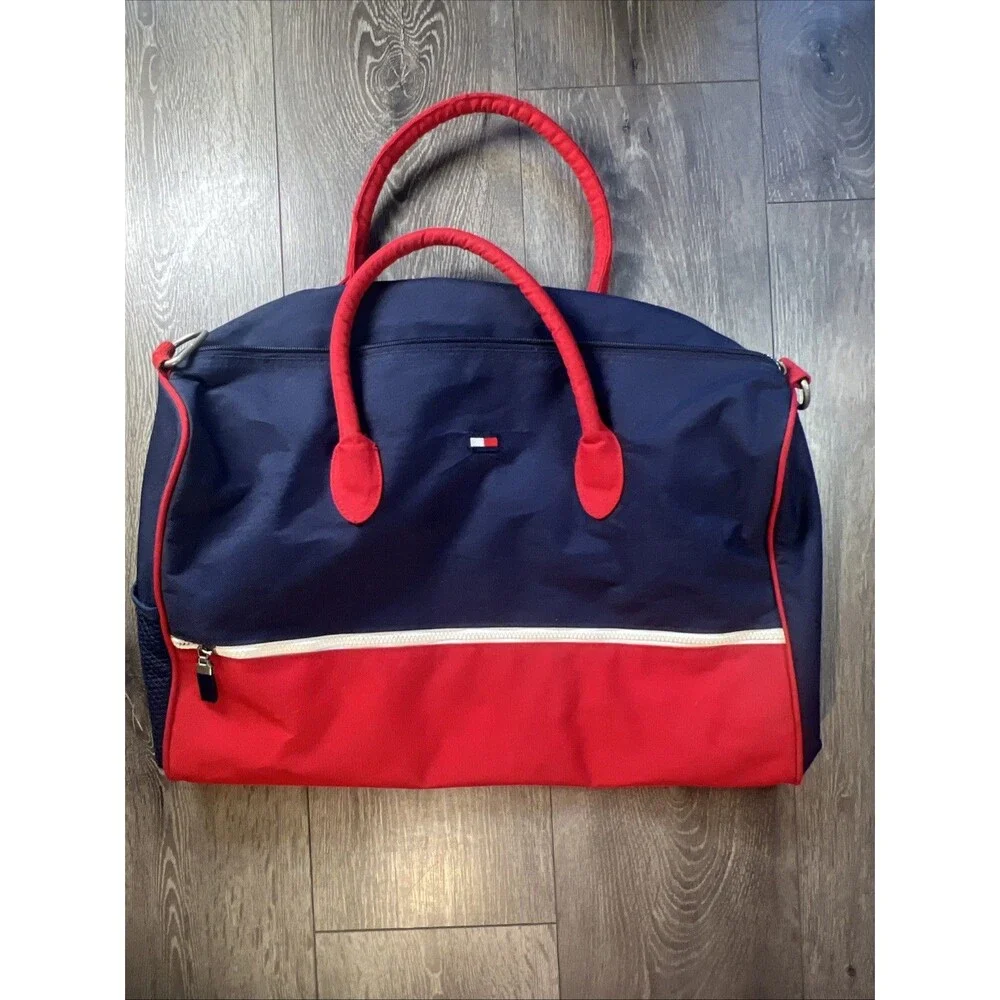 Tommy Hilfiger Tri-Color Cotton Canvas Duffle Bag
